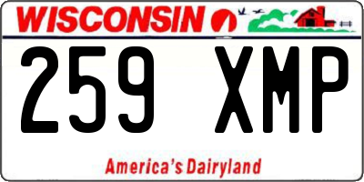 WI license plate 259XMP