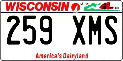 WI license plate 259XMS