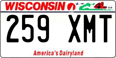 WI license plate 259XMT