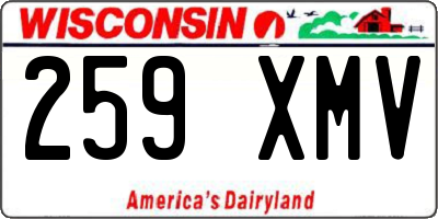 WI license plate 259XMV