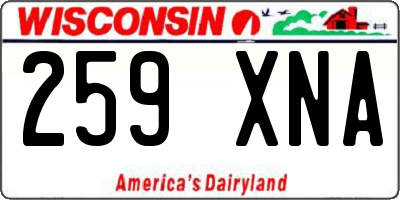 WI license plate 259XNA