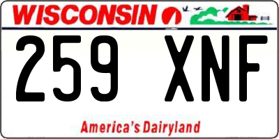 WI license plate 259XNF