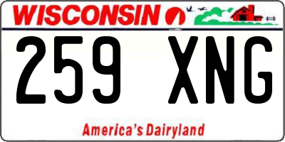 WI license plate 259XNG