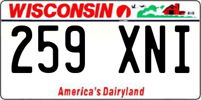 WI license plate 259XNI