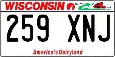 WI license plate 259XNJ