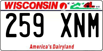 WI license plate 259XNM