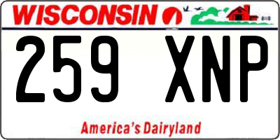 WI license plate 259XNP