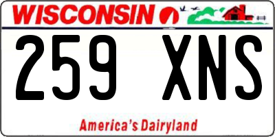 WI license plate 259XNS