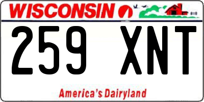 WI license plate 259XNT
