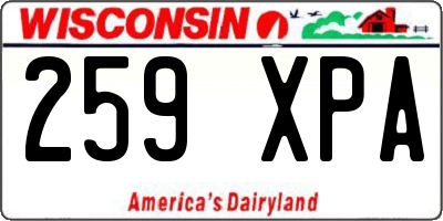 WI license plate 259XPA