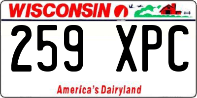WI license plate 259XPC