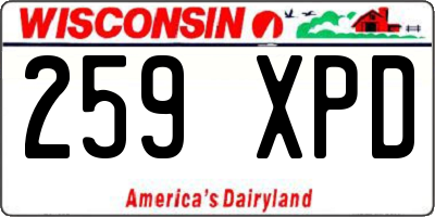 WI license plate 259XPD
