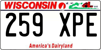 WI license plate 259XPE