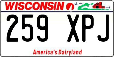 WI license plate 259XPJ