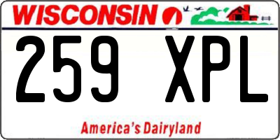 WI license plate 259XPL