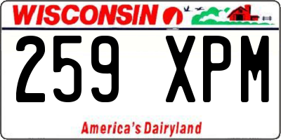 WI license plate 259XPM