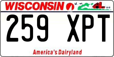WI license plate 259XPT