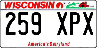 WI license plate 259XPX