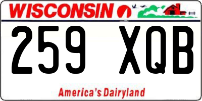 WI license plate 259XQB