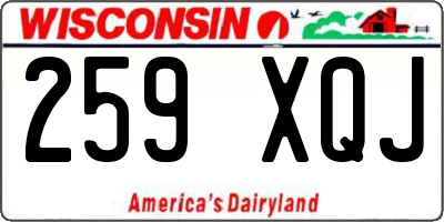 WI license plate 259XQJ