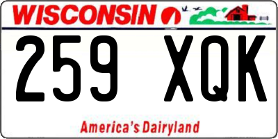 WI license plate 259XQK
