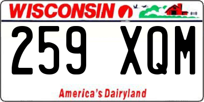 WI license plate 259XQM