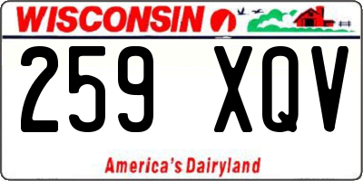 WI license plate 259XQV