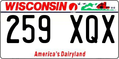 WI license plate 259XQX