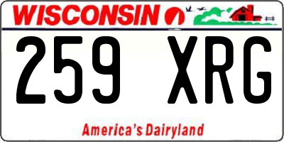 WI license plate 259XRG