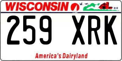 WI license plate 259XRK