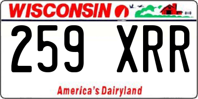 WI license plate 259XRR