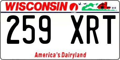 WI license plate 259XRT