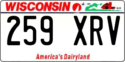 WI license plate 259XRV