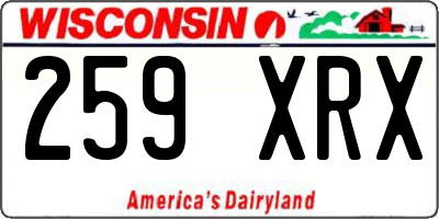 WI license plate 259XRX