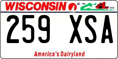 WI license plate 259XSA