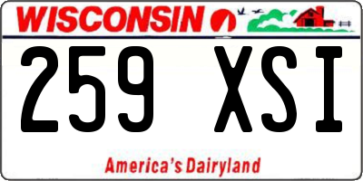 WI license plate 259XSI