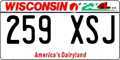WI license plate 259XSJ