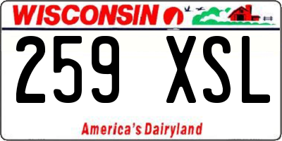 WI license plate 259XSL