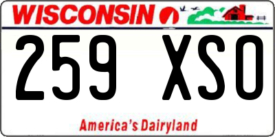 WI license plate 259XSO