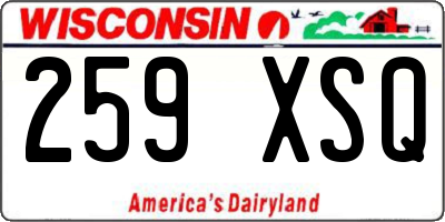 WI license plate 259XSQ