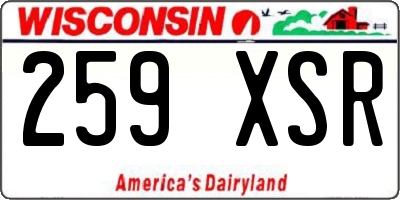 WI license plate 259XSR