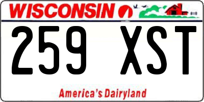 WI license plate 259XST