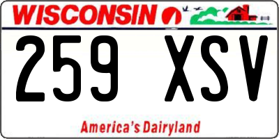 WI license plate 259XSV