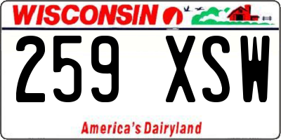 WI license plate 259XSW