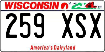 WI license plate 259XSX