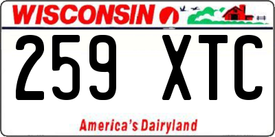 WI license plate 259XTC