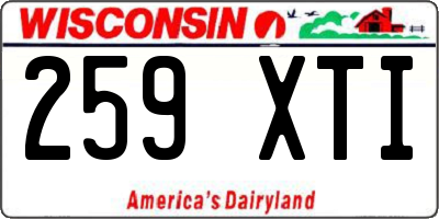 WI license plate 259XTI