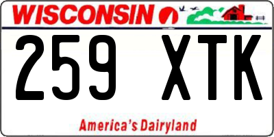 WI license plate 259XTK