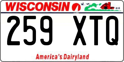 WI license plate 259XTQ