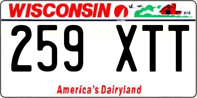 WI license plate 259XTT